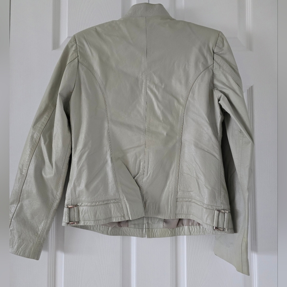 Original Leather Jacket in light Gray size 12 ( fit a M size but not a L) - Picture 2 of 6